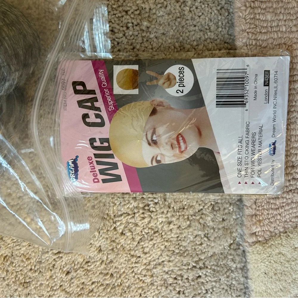 NWOT Granny wig with wig caps